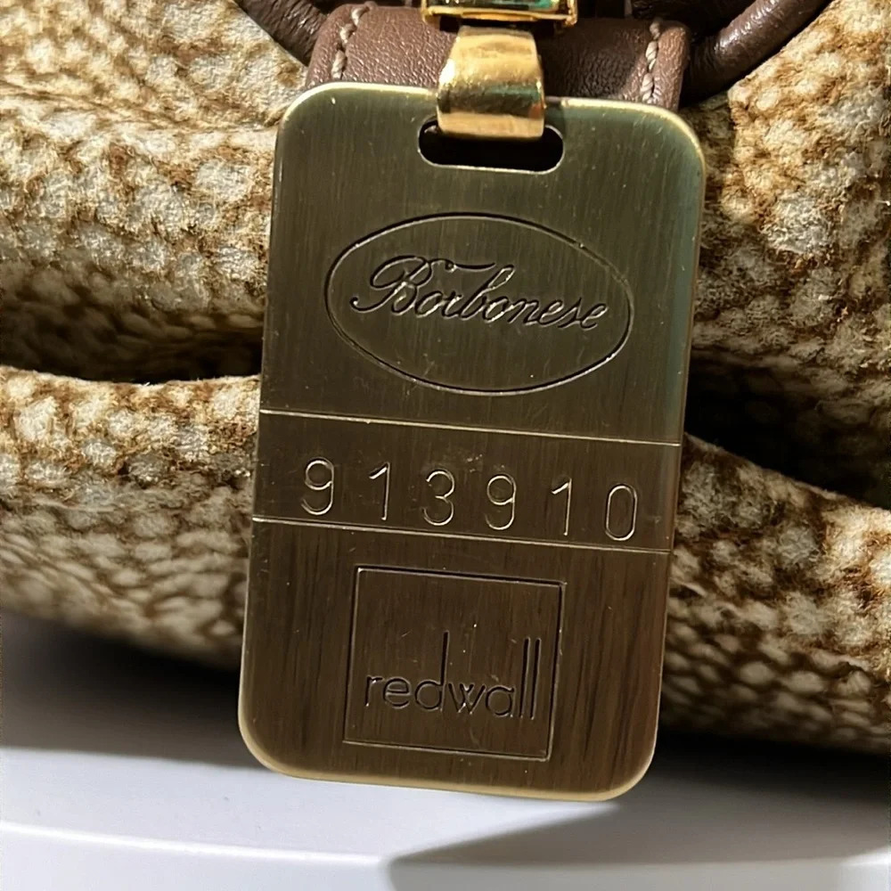 BORBONESE Handbag Global Pattern Beige Suede x Leather - Picture 5 of 17